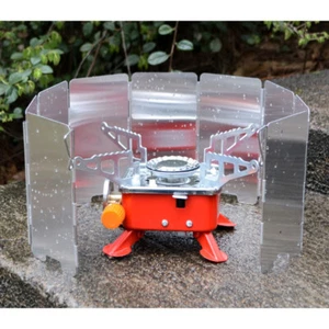 Outdoor Hiking Cooking Stove Windscreen Folding Stove Windshield Equipment New - Picture 1 of 8