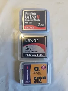 3 - Compact Flash Memory Card - 2GB Ultra II - 2 GB Lexar - 512MB Lexar B - Picture 1 of 4