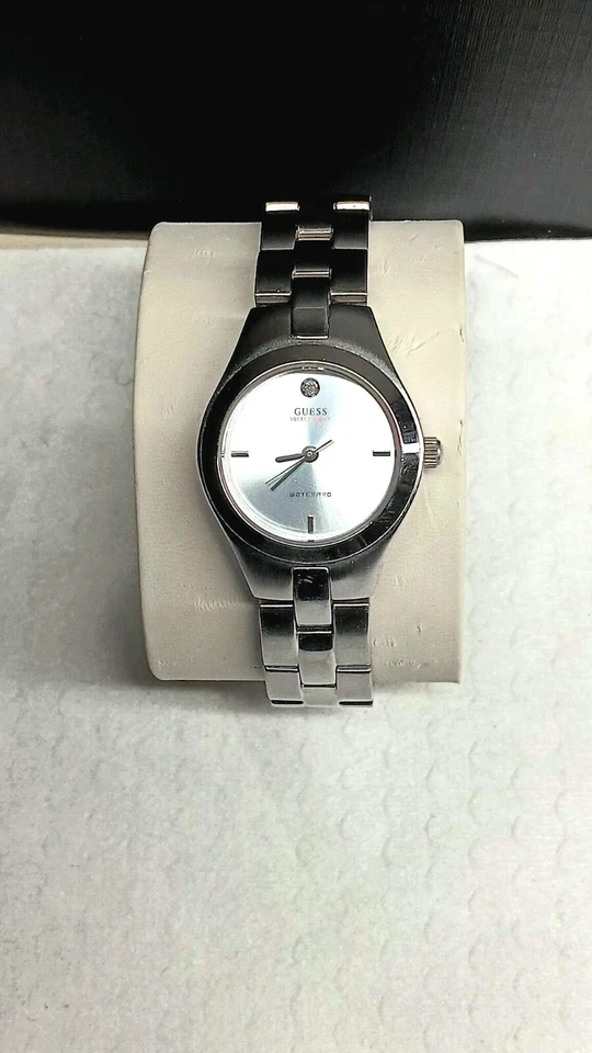 Guess Waterpro 100m Diamond Accent Ladies Bracelet Watch With New Battery - Image 1 of 4