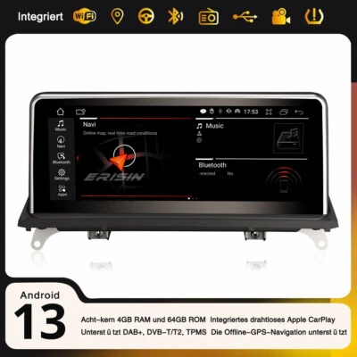 10,25" Android 14 Autoradio GPS Navi für BMW X5 E70 X6 E71 CCC CarPlay 4G IDrive - Bild 1 von 4