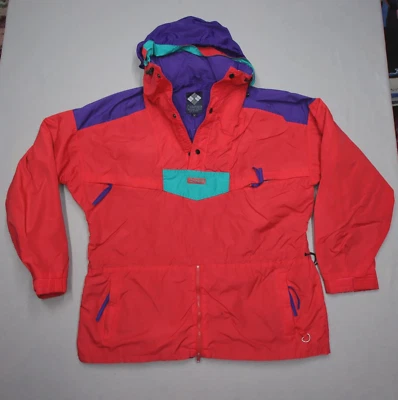 Chaqueta De Colección Columbia Anorak Para Hombre XL Roja Brillante Aire Libre Esquí Snowboard Con Capucha Foto 1 de 4