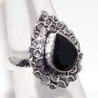 925 Silver Plated-black Onyx Ethnic Gemstone Handmade Ring Jewelry Us Size-6 Z96
