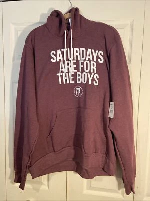 Barstool Sports Mens Hoodie XL Heather Maroon  "Saturdays Are For The Boys” NWT - image 1 of 4