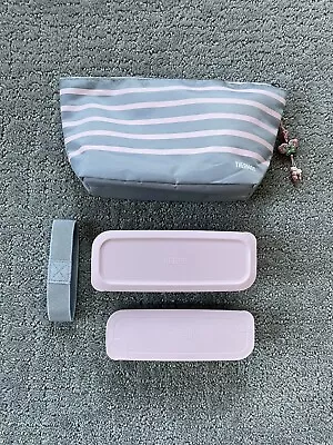 Termo Rosa Y Gris 2 Niveles Japonés Bento Lonchera Acero Inoxidable Foto 1 de 2