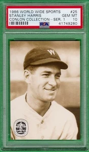 1986 World Wide Bucky Stanley HARRIS PSA 10 TOP Pop 1 /1 CONLON Gum HOF **RARE** - Picture 1 of 1