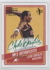2021-22 Onyx Vintage Green Ink Auto /50 Clyde Drexler #VACD Auto HOF