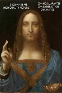 Salvator Mundi, Da Vinci, Pintura Original Impresión en Lienzo, Estampado Giclee - Imagen 1 de 4