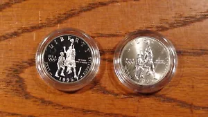 TWO 1996 S ATLANTA OLYMPICS HALF DOLLAR BASKETBALL 1/2 OUNCE 50C COINS! - Picture 1 of 2