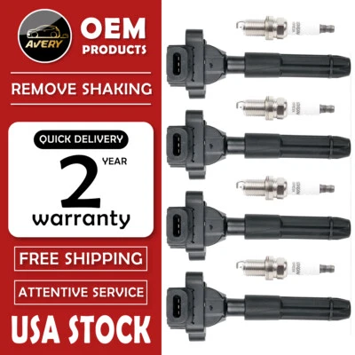 4X Ignition Coils +4X spark plug For Mercedes-Benz R170 CL203 C230 L4 2.3L UF536 Foto 1 de 4