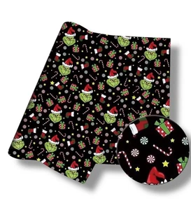 Luces de Navidad Black Candy Grinch Navidad 100% Algodón Tela Poliéster 50x145CM - Imagen 1 de 1