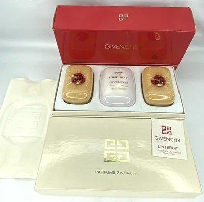 GIVENCHY Savon L'Interdit Soap Dish & 3 x 3.5oz Soap Cakes ~Original Box, sealed - Image 1 of 4