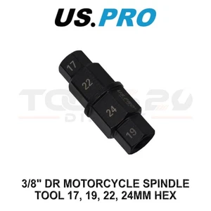 US PRO Tools 3/8" Dr Motorcycle Spindle Hex Tool 17 19 22 24mm 6918 - Picture 1 of 2