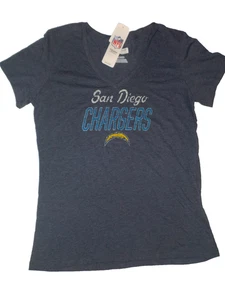 T-shirt donna nuova con etichette San Diego Chargers NFL blu scollo a V abbigliamento squadra logo XL - Foto 1 di 4