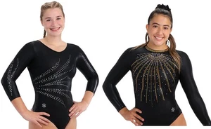 ¡NUEVO! Leotardos de competición de gimnasia medianos para adultos de Snowflake Designs - Imagen 1 de 6