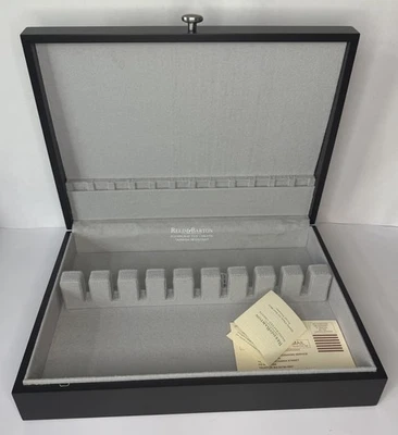 Reed & Barton Handcrafted Silverware Flatware Eureka Chest Espresso Brown - Image 1 of 4