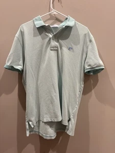 Southern Tide Skipjack Polo Shirt Mens Medium Blue Striped Casual Rugby Fishing - Picture 1 of 5