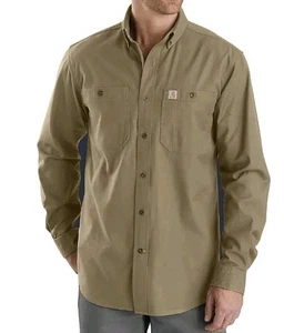 Carhartt Rugged Flex Men Midweight Canvas Long Sleeve Shirt Khaki Size Large - Bild 1 von 2