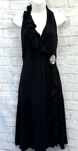 Star by Julien Macdonald Etuikleid Neckholder Größe 10 Abend Midi Strass Taille - Bild 1 von 11