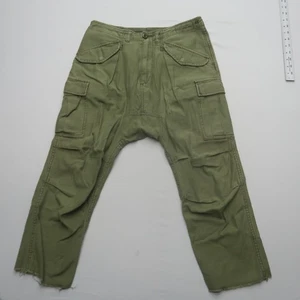 Pantalones harén cargo R13 para mujer talla 26 verde ejército fatigas entrepierna caída holgados - Imagen 1 de 11