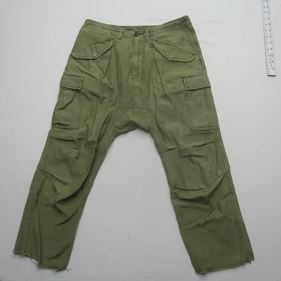 Pantalones harén cargo R13 para mujer talla 26 verde ejército fatigas entrepierna caída holgados Foto 1 de 4