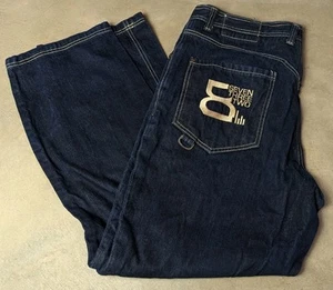 eight732 jeans Baggy Y2K Hip Hop Embroidered 36x34 - Picture 1 of 11