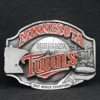 WD03156 FANTÁSTICO VINTAGE 1987 ***MINNESOTA TWINS*** HEBILLA DE CINTURÓN CAMPEONES DEL MUNDO Foto 1 de 2