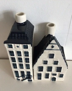 KLM Bols Blue Delft Miniature House x 2 No 35 & 57 Empty - Picture 1 of 8