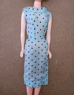 VINTAGE CLONE DOLL POLKA DOT SHEATH DRESS FITS UNEEDA WENDY OR SIMILAR SIZE DOLL - Image 1 of 2