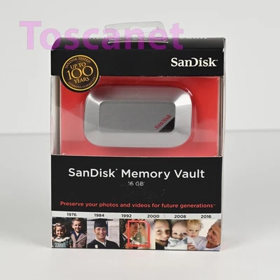 SanDisk Memory Vault 16GB Storage Life up to 100 Yr, w/ USB Cable, New - Image 1 of 2