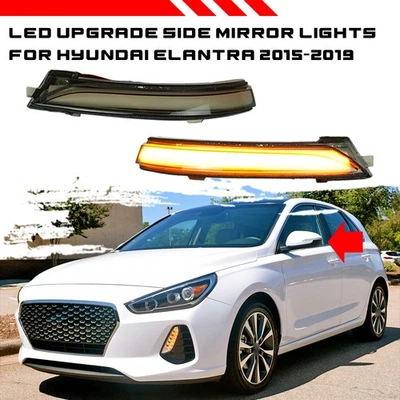 Последовательный светодиодный мигалка указателя поворота бокового зеркала для Hyundai Elantra 2015-19 - Изображение 1 из 4