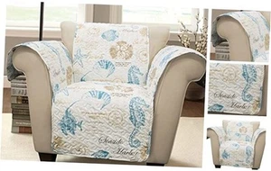 Protector de Muebles Harbor Life, Sillón, 71" W x 75" L, Azul y Taupe - - Imagen 1 de 7