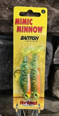 Northland Tackle Mimic Minnow Firetiger Shad Paddletail 1/4 oz 2 por paquete NUEVO Foto 1 de 2
