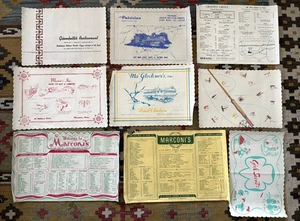 Vintage Papier Restaurant Tischsets Marconis Ma Glockners Messe + Pfadfinderinnen 1955 - Bild 1 von 9