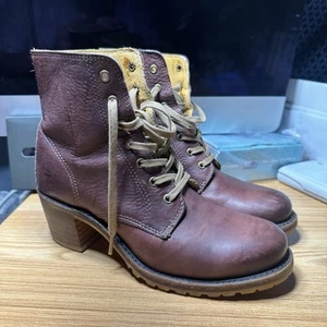FRYE Sabrina 6G Botas con Cordones Cuero Marrón Nogal 77590 Mujer’s 8 $400 VENTA AL POR MENOR⭐️ - Imagen 1 de 12