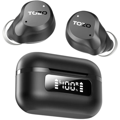 TOZO Active Noise Canceling Wireless Earbuds IPX8 Waterproof Bluetooth Headset