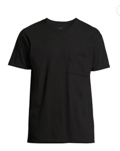 2XL (50/52) Men's Solid Core 100% Cotton Short Sleeve T-Shirt w/Pocket Blk #4908 - Picture 1 of 6