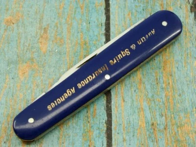 VINTAGE STEPHENSON & WILSON ENGLAND COBALT BLUE SLEEVEBOARD POCKET KNIFE KNIVES - Image 1 of 4