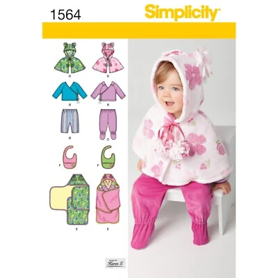 SIMPLICITY 1564 CHILD'S BABIES TOP PANTS CAPELET Sewing Pattern Sizes XXS-L - Image 1 of 4
