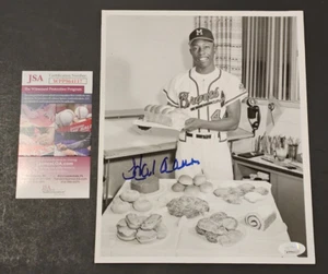 Rare HANK AARON Signed 8x10 Photo-HALL OF FAME-MILWAUKEE BRAVES-PSA - Picture 1 of 5