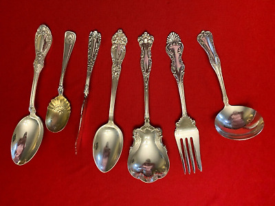 Beautiful 7 Piece Lot Of Ornate Victorian Mixed Pattern SERVING PIECES • 39$