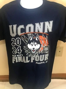 Camiseta de campeonato para hombre NCAA Basketball Final Four 2024 UConn Huskies azul marino XL - Imagen 1 de 3