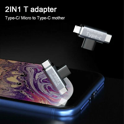 USB 3.1 C Splitter 2 in 1 T Adapter C Female To USB-C Micro/2 USB C Male Charger - Image 1 of 4