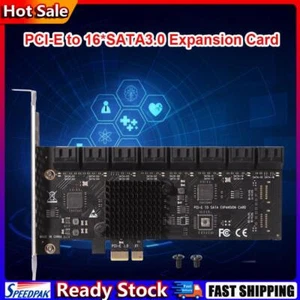 16 Port PCIE Expansion Card Controller PCIe SATA3.0 Adapter 6Gbps for Desktop PC - Afbeelding 1 van 8