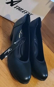 Women Slip On Office Work Pumps Low Chunky Block Heel Close Toe Pump Shoes Sz 8 - Picture 1 of 5