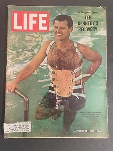 Life Magazine January 15 1965 Ted Kennedy's Recovery MCM Retro Ads Coca Cola - Picture 1 of 7