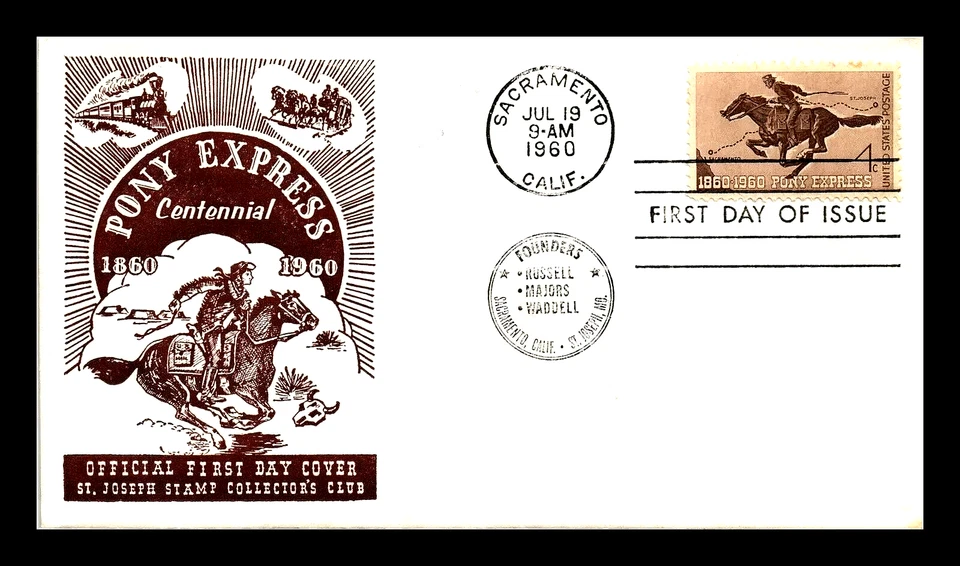 894 3c Stamp (1940) THE PONY EXPRESS FDC - SAINT JOSEPH STAMP COLLECTORS CLUB - Image 1 of 1