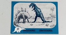 1961 Nu Card Dinosaur Series #62 EX-MT STEGOSAURUS CERATOSAURUS