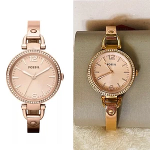 New In Box Fossil Georgia Glitz Rose Dial Rose Gold-tone Ladies Watch ES3226 - Picture 1 of 5