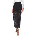 Elastic Hollow Cropped Trousers Fashion Cropped Pants New Lace Wide Leg Pants