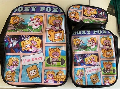 Conjunto de Mochila Escolar I'm Boxy com Lancheira + Estojo Lápis Desenho Animado para Crianças - Imagem 1 de 4